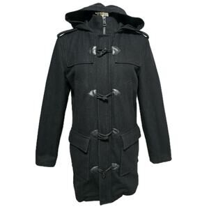 Black Rivet G-III Black Wool Blend Women's Classic Peacoat Jacket Size Small‎